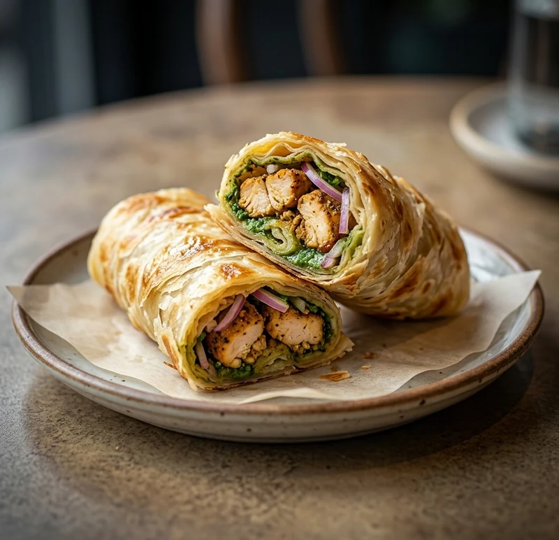 Chicken paratha roll at Cafe Gulzar, south Edmonton