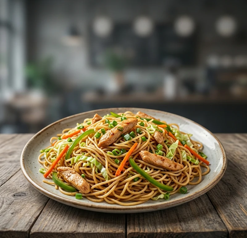 Indo-Chinese chicken Hakka noodles at Cafe Gulzar, south Edmonton
