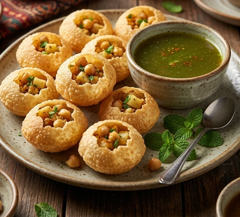 Golgappay (pani puri) chaat at Cafe Gulzar, Edmonton